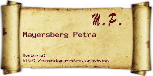 Mayersberg Petra névjegykártya